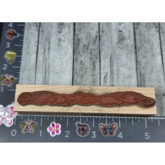 Penny Black Vine Border 2059H Flower 2001 Rubber Stamp Wood #061 - Picture 2 of 4